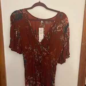 Red Floral Maxi Dress